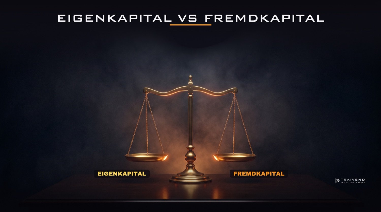 Grafik: Waage mit Eigenkapital und Fremdkapital als Symbol für den Kostenvergleich beider Wege im Futures-Trading